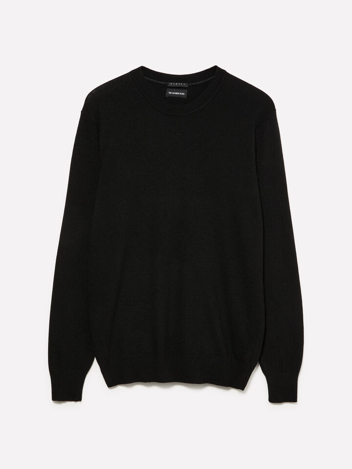 Black regular fit crew neck sweater - men's crew neck sweaters - Black | Sisley image number 1